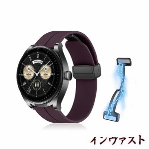 [RicYeel] 22mm 磁気付き シリコンバンド Huawei Watch GT 4 46mm/HUAWEI WATCH Ultimate/Huawei Watch Buds 対応 バンド マグネット付き