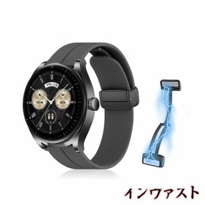 [RicYeel] 22mm 磁気付き シリコンバンド Huawei Watch GT 4 46mm/HUAWEI WATCH Ultimate/Huawei Watch Buds 対応 バンド マグネット付き