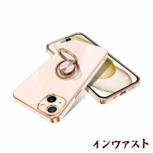 iPhone15 Plus 用 ケース リング付き アイフォン15 Plus カバー スマホケース リング 耐衝撃 携帯カバー 薄型 TPU シリコン スタンド機能