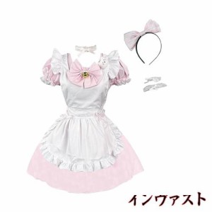 [AOTYP] メイド服 メイドコスプレ コンカフェ メイド ぬいぐるみ ショート丈 メイドコスチューム ハロウィン仮装 レディース セット 一式