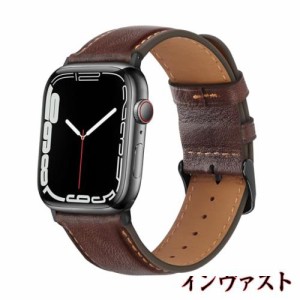 [HITZEE] アップルウォッチ バンドレザー コンパチブル Apple Watch バンド 49mm 45mm 44mm 42mm, 本革交換ストラップ Apple Watch Ultra