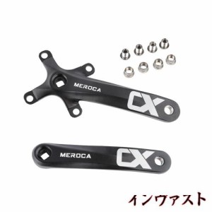 RUSUO 自転車クランクセット、マウンテンバイク右左スクエアクランクアーム、ボルト付き170MM 104BCDアルミニウム合金MTB自転車クランク