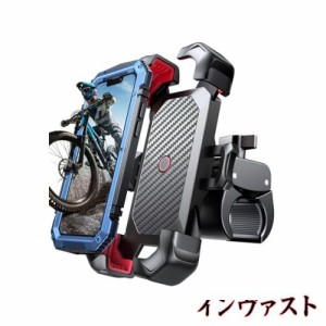 自転車スマホホルダー JOYROOM バイク携帯ホルダー スタンド 振動吸収 マウント スマホ置き 原付 固定 ワンタッチ 自動ロック 片手操作 1