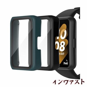 ATiC ファウェイバンド7 Huawei7ケース 2枚セット HuaweiBand7/6 Honor band7/6 対応カバー 保護ケース 全面保護 PCケース 強化ガラスフ