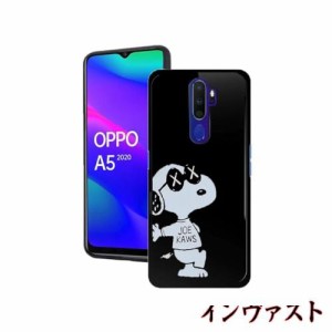 FOR OPPO A5 2020 携帯ケース耐衝撃TPU背面アイデア黒かわいい柄携帯ケース FOR OPPO A5 2020 全面保護ケース落下防止（サングラス犬）
