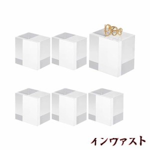 OLYCRAFT 6個 アクリルブロック 撮影用アクリルスタンド アクリルスタンド 正方形 展示用ブロック アクリル展示台 ジュエリー陳列 ディス