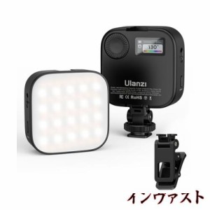 Ulanzi U60 LEDビデオライト 撮影用ライト RGB撮影ライト 充電式 2500mAh 2500K-9000K色温度 輝度調整 CRI95+ 金属クリップ付き 写真照明