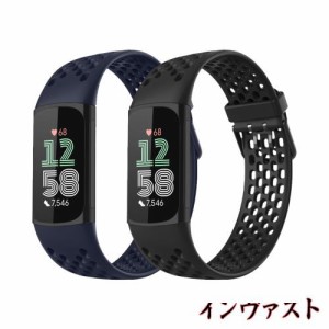 [RoSoki] バンド Fitbit Charge 6 / Fitbit Charge 5 対応 シリコン ストラップ ループ スポーツバンド 時計ベルト 柔らかい 防水性 耐汗