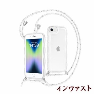 BENTOBEN iPhone SE 第3世代 用/iPhone SE2 / iPhone8 / iPhone7 ケース クリア TPUカバー ショルダー おしゃれ 韓国 可愛い ウェーブ ソ