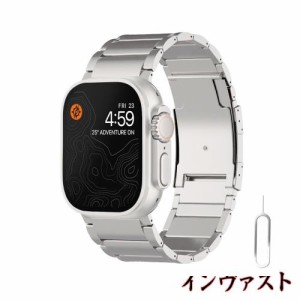 コンパチブル Apple watch バンド チタニウム アップルウォッチ バンド チタン製互？ベルト apple watch series Ultra2/Ultra/9/8/7/6/5/