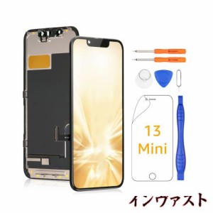 Yodoit iPhone 13 mini 液晶パネル フロントパネル LCD 画面 フロントガラス デジタイザ 交換 修理 キット 簡単 修理工具+画面保護フィル