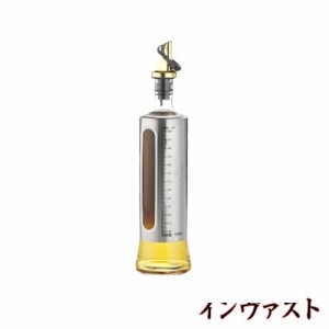 NAKZEN オイルボトル 醤油差し 液だれしない 片手 ガラス 調味料入れ 油 ドレッシング 調味料 ビン 酢 ビネガー 容器 300ml料理用 ギフト