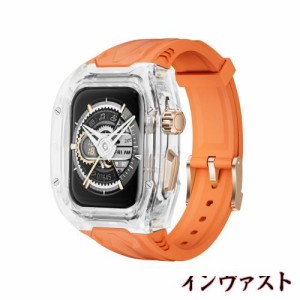 ANYOI コンパチブル アップルウォッチ バンド 45mm 44mm Apple Watch バンド PCケース+TPU 合金素材製 一体型 アップルウォッチバンド 対