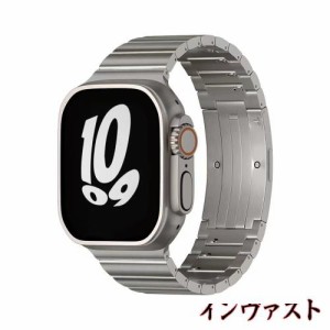 コンパチブル apple watch バンド apple watch リンクブレスレット チタン製 取り外しボタン 軽量 丈夫 調整工具不要 iWatch SE/Series U