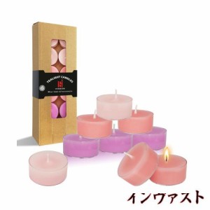 カラーのティーライトキャンドル ミニアロマキャンドル 香りの蝋燭 24個 円形 ろうそく Tealight Candles キャンドル セット 燃焼4-5時間