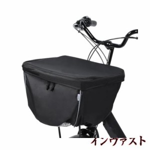 Convida 自転車 カゴカバー 前 防水 2段式 厚手 600Dナイロン 反射帯付き 撥水加工 ファスナー両開き 雨よけ 電動アシスト車対応 (11757-