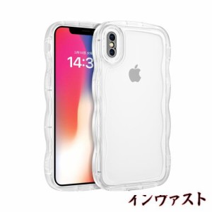 BENTOBEN iPhone X/XS ケース クリア TPU 韓国 可愛い ウェーブ ソフト 滑り止め 薄型 軽量 耐衝撃 おしゃれ スマホケース ストラップホ