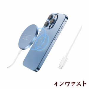 マグセーフ充電器 マグネット式 ワイヤレス充電器 iPhone15/14/13/12シリーズ対応 Type-C