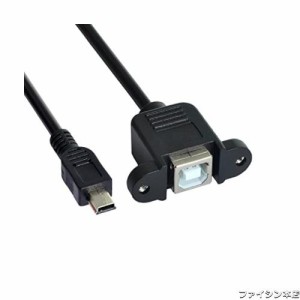 マイクロUSB 5ピンオス-USB Bメスパネルマウントタイプケーブル