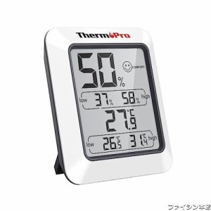 ThermoProサーモプロ 湿度計 デジタル温湿度計 室内温度計湿度計 顔マーク おしゃれ 最高最低温湿度表示 高精度 おしゃれ コンパクト 見