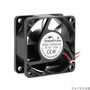 uxcell 冷却ファン DC 12V 0.25A 60mm x 60mm x 25mm 金属 プラスチック PC冷却ファン 1個入り