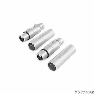 XLR,CableCreation [2セットあり] XLRオス-オス＆XLRメス-メス3ピン(3PIN)アダプタ、キャノンコネクタ xlr変換プラグ ステレオミニプラグ