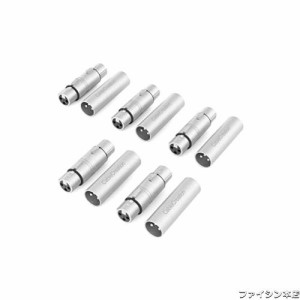 XLR,CableCreation [5セットあり] XLRオス-オス＆XLRメス-メス3ピン(3PIN)アダプタ、キャノンコネクタ xlr変換プラグ ステレオミニプラグ