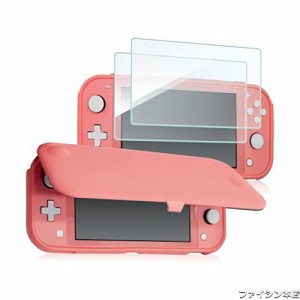 ProCase スイッチライト フリップケース [ガラス２枚付き] スリム クリアソフトTPU カバー 耐衝撃 保護カバー 対応機種： スイッチライト