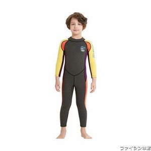 HIUGO 2.5mm 子供ウェットスーツ 男女兼用 キッズ ウェットスーツ 子供用 水着 男の子 女の子 スイムウェア 防寒保温 上下一体 ワンピー