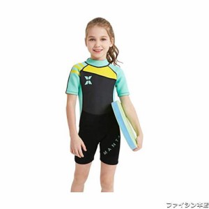 HIUGO 2.5mm 子供ウェットスーツ 男女兼用 キッズ ウェットスーツ 子供用 水着 男の子 女の子 スイムウェア 防寒保温 上下一体 ワンピー