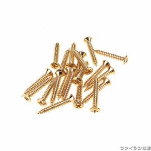 Musiclily Pro 2,5x18mm 皿穴 ハムバッカーピックアップ エスカッション用ネジ ギブソンレスポールSG用、ゴールド（20本セット）