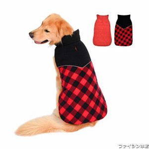 犬服 ペット 秋冬綿服 小型犬 中型犬 大型犬 向け リバーシブル ダウン風 ベスト ジッパー穴付き 袖なし マジックテープ着脱簡単 コート 