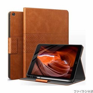 auaua iPad 9/8/7世代 ケース PUレザー ペン収納 iPad 10.2 ケース(2021/2020/2019) iPad 7世代 ケース兼用 手帳型 ひび割れ防止 耐衝撃 