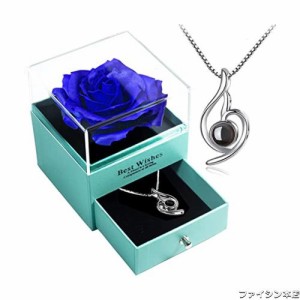 [Laluna] ソープフラワー プレゼント 人気 造花 バラ 一輪の花 創作ジュエリー石鹸花のローズボックスのギフトセット シルバー925 ネック