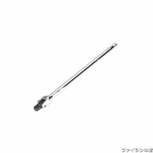 ロングスピンナーハンドル ホイールレンチ 差込角 12.7mm 1/2インチ 380mm180°可動 CR-V鋼製 メッキ仕上げ タイヤ交換 プーリーボルト脱