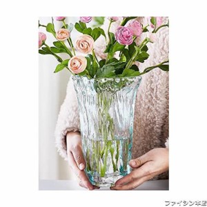 花瓶 ガラス おしゃれ 広口 花瓶 北欧 ブルー フラワーベース 花器 バスケット ガーデン ガラス グラデーション 現代 シンプル 透明 広口