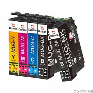 エプソン用 (Epson) MUG-4CL 互換インクカートリッジ 4色セット+ブラック2本 MUG 互換インク マグカップ インク EW-452A EW-052A 残量表