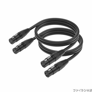 Yinker XLR ケーブル メスメス、3ピン メス-メス XLR ケーブル無酸素銅耐久性マイク録音用 コンデンサマイク、AVアンプ、スピーカー等の