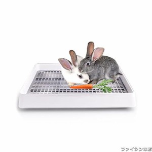 うさぎ用トイレ 四角 複数飼育 トレー メッシュスノコ付き フェレット用 モルモット清潔トイレ うさぎ掃除用品 容器 お手入れラクラク ト