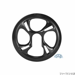 X AUTOHAUX 自転車クランクセットチェーンホイール保護カバー バイクチェーンホイール保護カバー 48歯 12 cm 4穴 ブラック