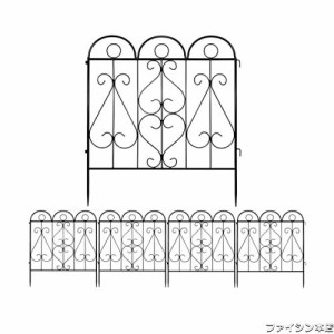 Rxakudedo 5枚組 アイアンフェンス ガーデンフェンス花壇 柵 フェンス・垣 フェンス 屋外 錬鉄スタイルの装飾ボーダー、5PCS フェンス 園