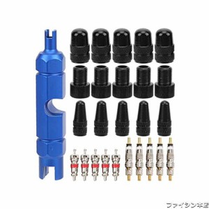 バルブコア回し バルブコア 26Pcs バルブキャップ バルブコアツール 仏式 米式 自転車 チューブ バルブ 工具 レンチ エア漏れ 解消 チュ