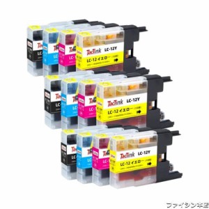 LC12 LC12-4pk ブラザー 純正互換インクカートリッジ LC12 4色/12本セット(3BK/3C/3M/3Y）大容量/残量表示/個別包装/対応機種：Brother M