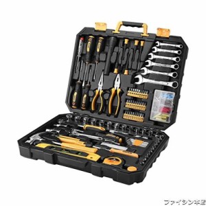 DEKO 208点組 工具セット ホームツールセット 家庭用 ツールセット 日曜大工 DIYセット 作業工具セット 家具の組み立て 住まいのメンテナ