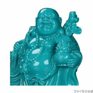 仏像 七福神 布袋 様 天然ターコイズ （トルコ石）布袋様の置物 金運 お守り（高さ12cm×巾10cm×奥行7cm）