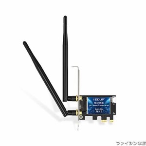 EDUP WiFi 6E PCIe 無線LANカード AX5400Mbps WiFi 6 Bluetooth 5.2 AX210モジュー PCI-Express 無線LANアダプタWindows10、11 64bit対応