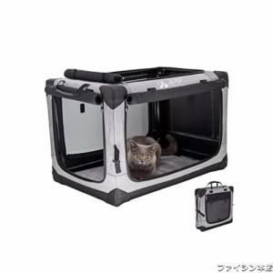 GPR ペット ソフトクレート ケージ ペットキャリー ペットハウス カバー取り外せる 4面メッシュ出入口 鉄フレーム 猫犬兼用 折りたたみ式