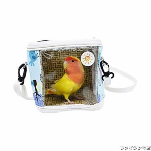 小動物 キャリーバッグ ハムスター キャリー 小鳥 キャリー 携帯バッグ 肩掛け 軽量 布 透明窓 通気性 メッシュ 四季用 モルモットやチン