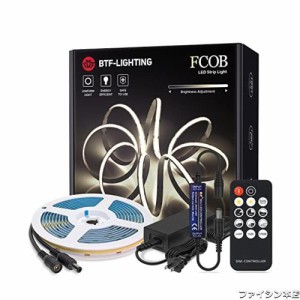 BTF-LIGHTING FCOB COB LEDテープライト 高密度 フレキシブル LEDテープライト 5M 336LEDs/m 昼白色 4000K 幅8mm ストリップライト RF調