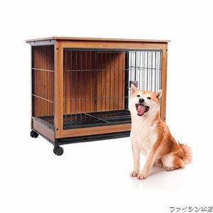 木製ペットサークル ペット用ケージ ドッグケージ ペット用 ペットケージハウス 犬用ケージ ドッグハウス 木製ドッグケージ キャスター付